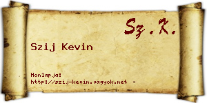 Szij Kevin névjegykártya