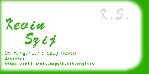 kevin szij business card